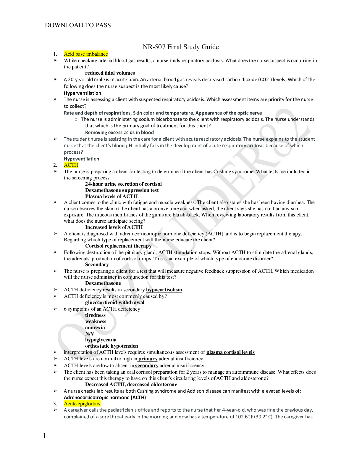 Preview image for NR 507 FINAL EXAM STUDY GUIDE 2– ALL POSSIBLE QUESTION AND ANSWERS LATEST 2022-2023